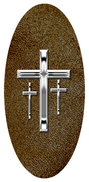 DG5000-517-SL-SH-BR Silver 3 Crosses Shimmer Brown